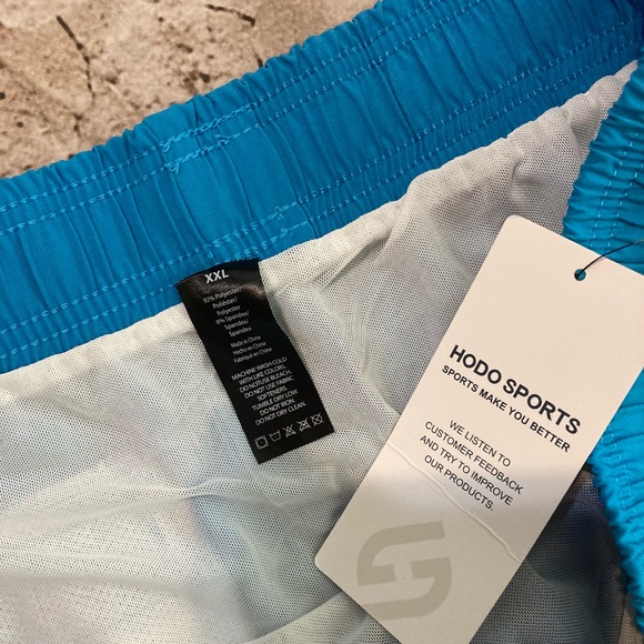 NWT HODO Sports men’s blue shorts 92% polyester, 8% spandex. XXL. - Picture 9 of 12